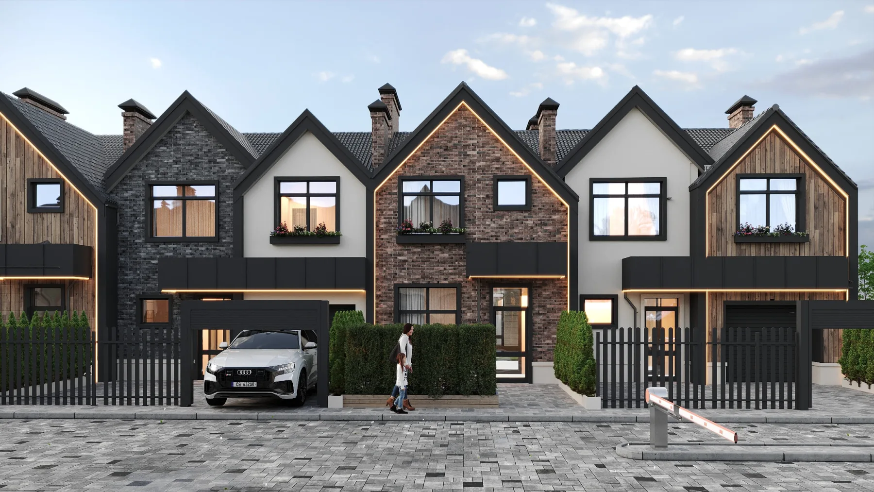 Нова забудова City Villa Club - таунхаус 82 м², рендер вулиці